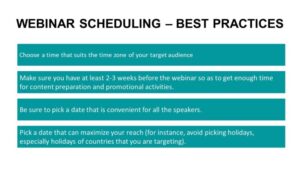 Webinar scheduling – best practices 